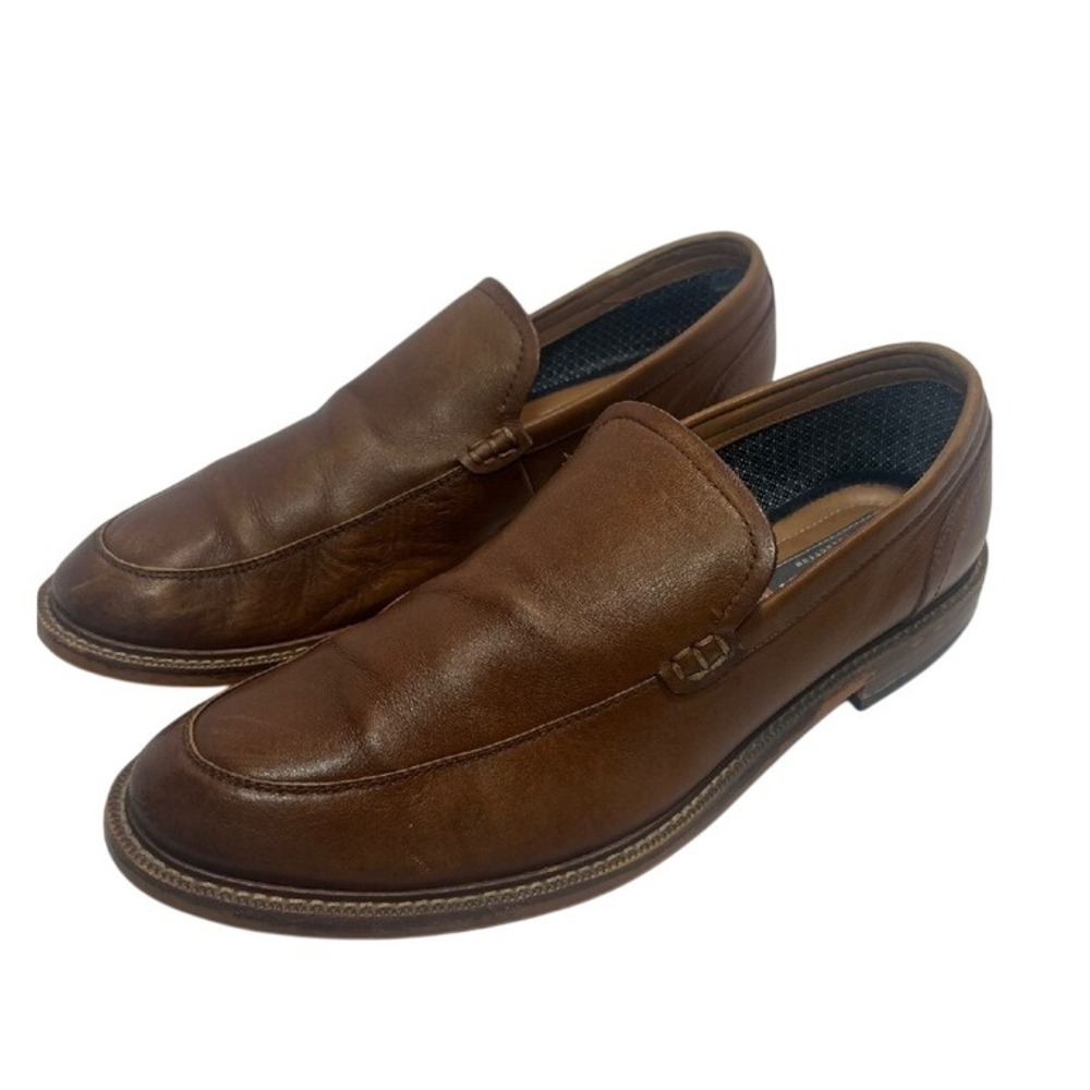 Aston Grey Men's Brown Leather Loafers Salkin Slip On Preppy‎ 9.5